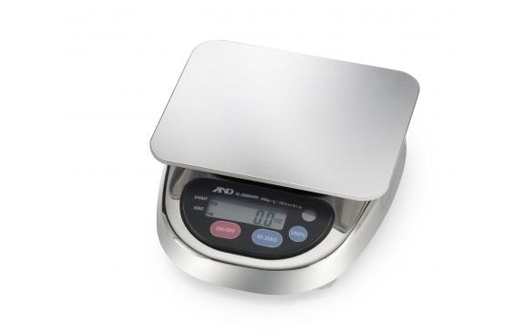 AND Weighing HL-3000WPNF Compact Washdown Scale with Small Pan, Legal for Trade, Class III, 3000 g x 1 g