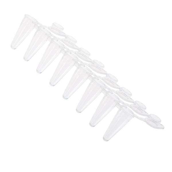 Celltreat 230464 PCR 8-Strip Tubes, 0.1mL, Attached Flat Caps, Clear, Non-sterile, 120/pk