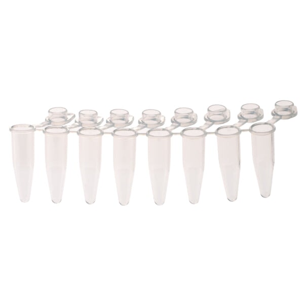 Celltreat 230463 PCR 8-Strip Tubes, 0.2mL, Attached Flat Caps, Clear, 120/pk