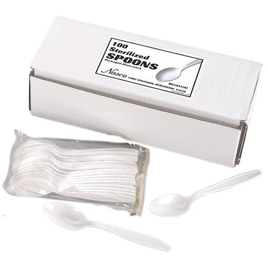 Nasco B01041A Sterilized Spoons, 100/Pk