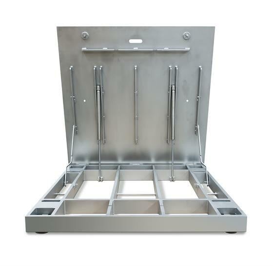 Ricelake 175690 RoughDeck QC-X Quick Clean Stainless Steel Floor Scale, Diamond Tread Top Plate, 4' x 4', 10000 lb