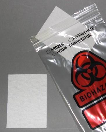 DSC2002-1K Specimen Transport Bag (6 x 9") with DSC Absorbent Pad (4 x 4") - Pack of 1000