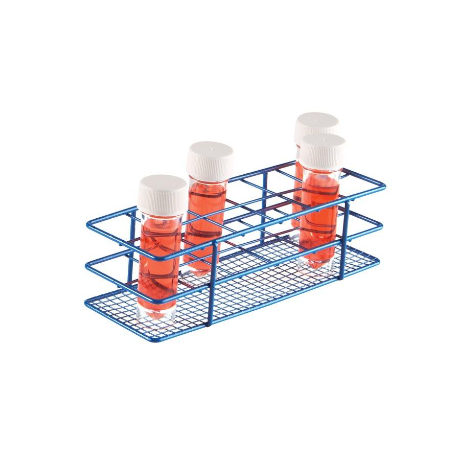 Heathrow Scientific 120088 Coated Wire Tube Rack 29-33mm 5x10 Format, Blue