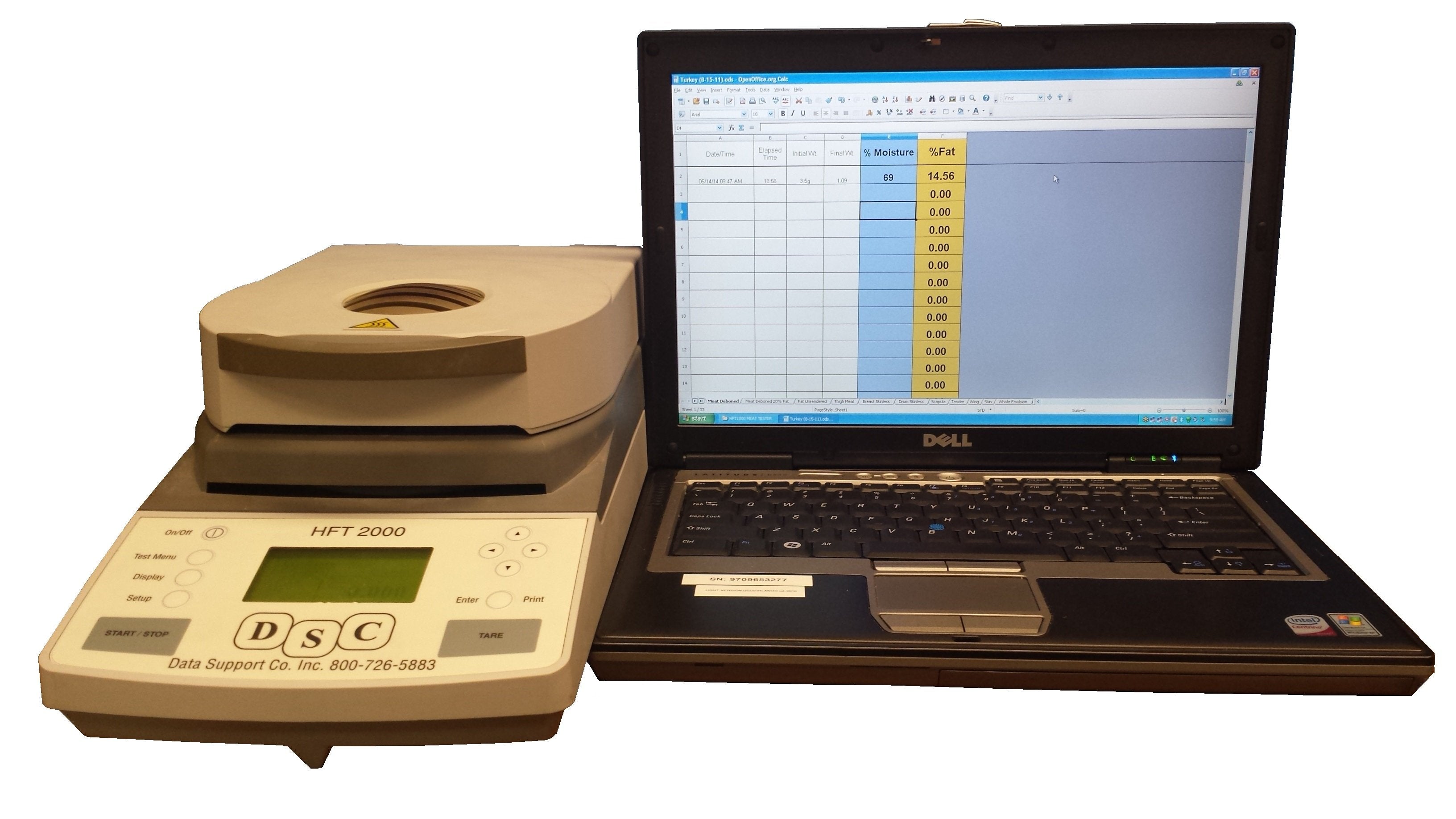 DSC HFT 2000FP™ Digital Fat Tester with Tablet Computer (For Pure & Raw Ground Pork, Beef or Poultry)