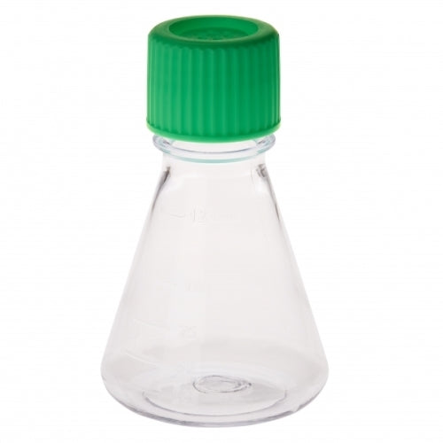 CELLTREAT 229825 Erlenmeyer Flask, Vent Cap, Plain Bottom, PC, Sterile, 125mL