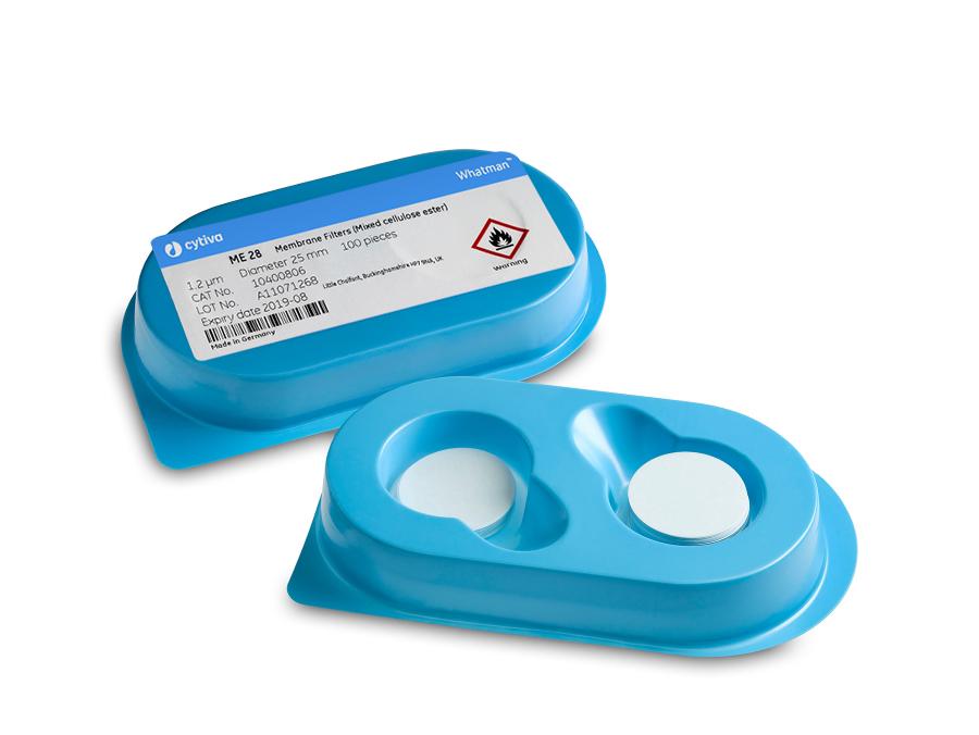 Whatman 10400806 Filter Circles, 25mm Dia, Mixed Cellulose Ester ME 28 Plain, 1.2 micrometer Pore Size, 100/pk (PN: 10400806)