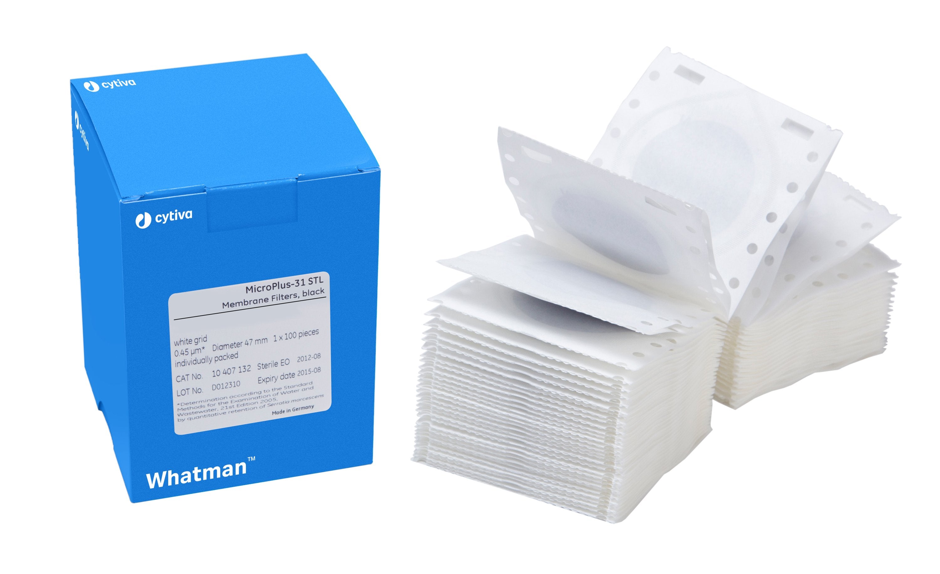 Whatman 10407132 MicroPlus-31, 47mm Dia, Black, White Grid, Sterile For Use with Whatman Membrane-Butler, 100/pk, 4 pk/bx (PN: 10407132)
