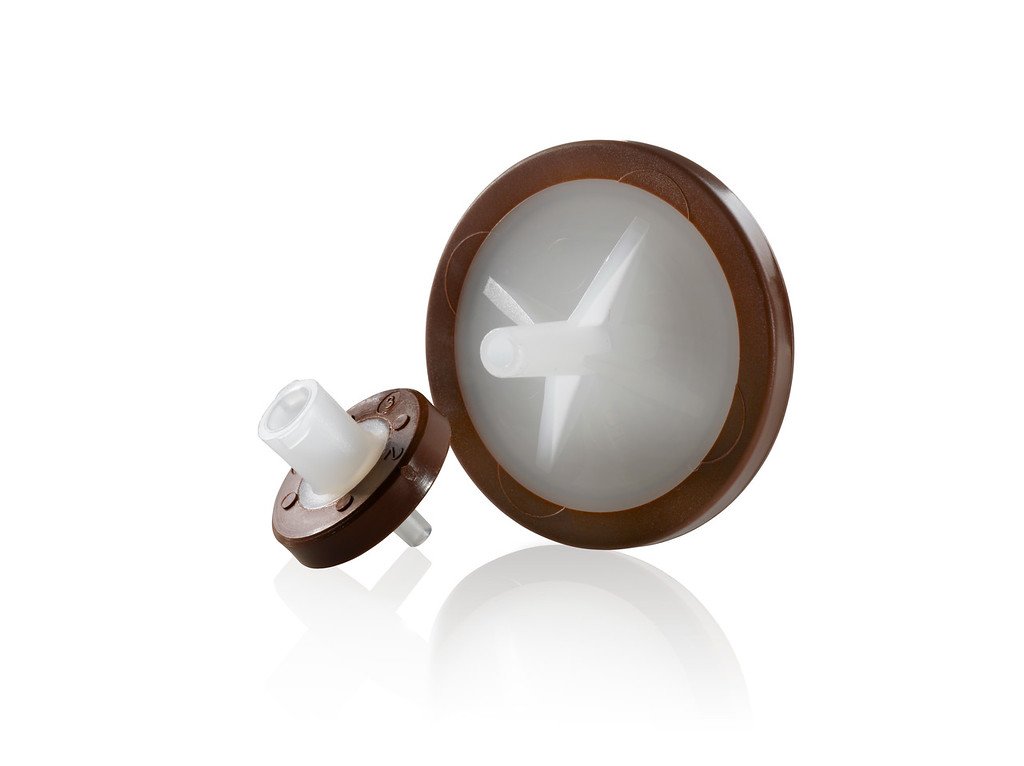 Whatman 10463053 30mm Dia, SPARTAN - HPLC Certified, 0.45 micrometer Pore Size, Regenerated Cellulose/ Polypropylene, Female Luer Lock/ Male Luer, Light Brown, 50/pk (PN:10463053)