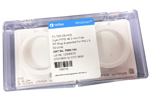 Whatman 7592-104 PM 2.5 Air Monitoring with Support Ring, Sequentially Numbered, 46.2mm Dia, 50/pk (Discontinued)