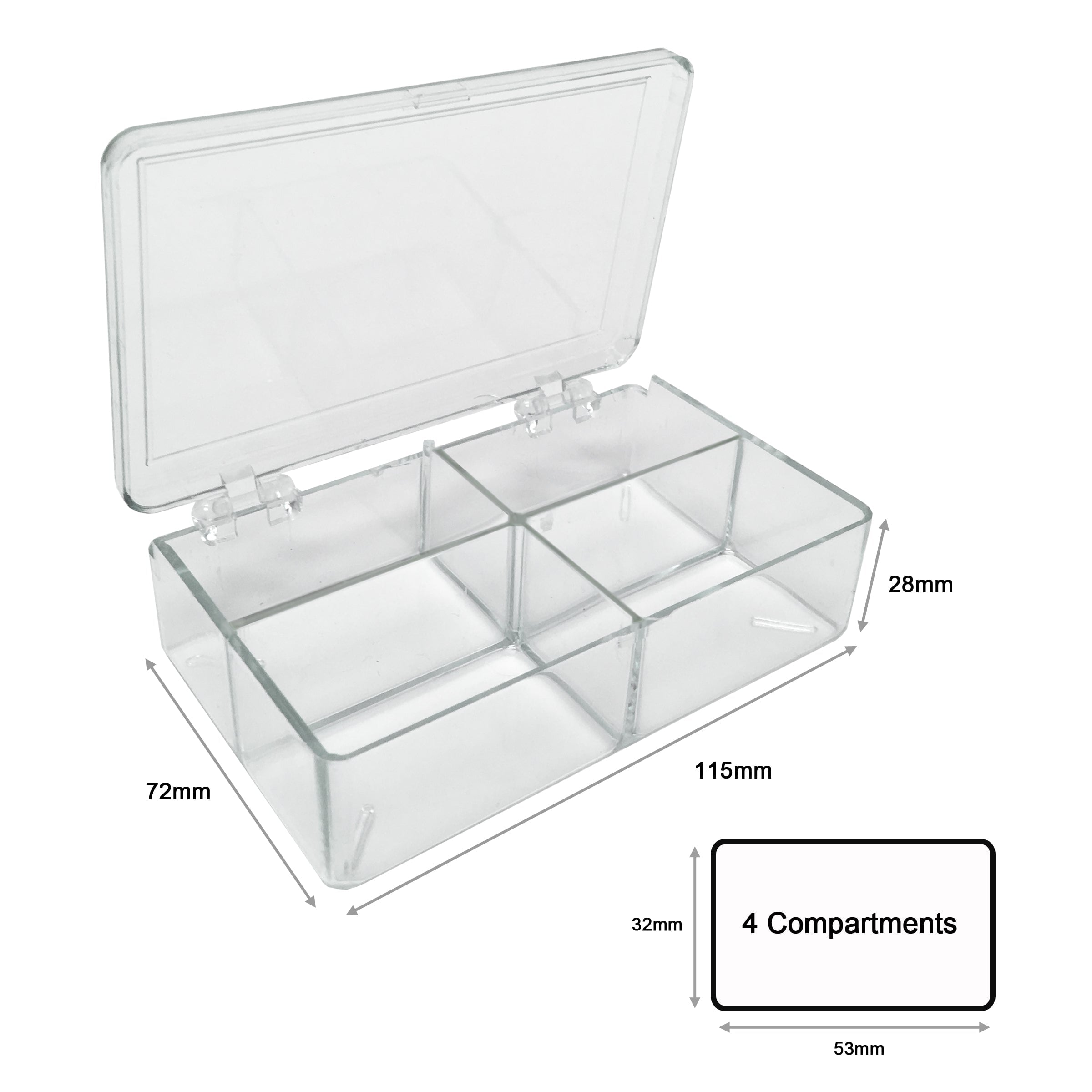 MTC Bio B1203 MultiBox, 4 compartments, 32 x 52 x 28mm each, 6/pk