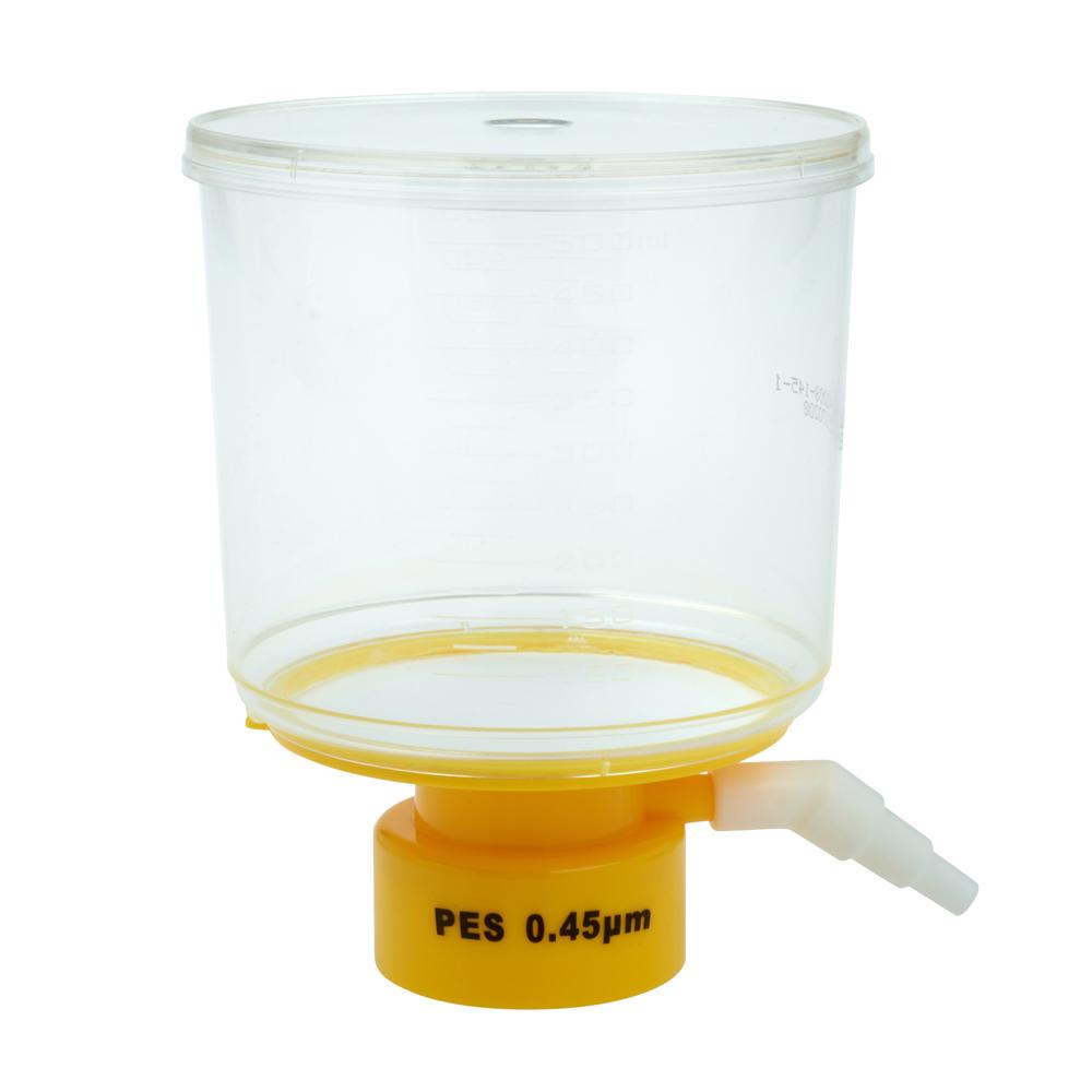 CELLTREAT 229713 500mL Bottle Top Filter, PES Filter Material, 0.45μm, 75mm, Sterile (24/pk)