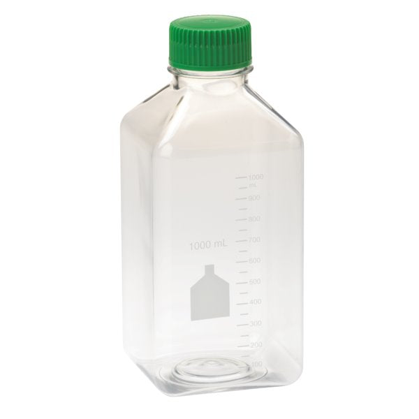 CELLTREAT 229799 Media Bottle, Square, PET, Bulk, Sterile 1000 mL, 24 pk