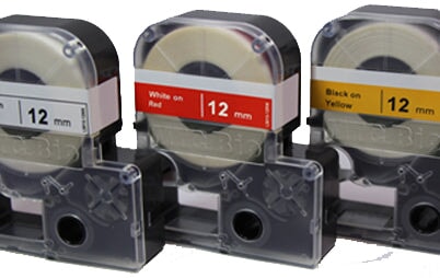 MTC Bio L9010-24WK Label Cartridge Cassette, 24mm lab tape, white w/ black print
