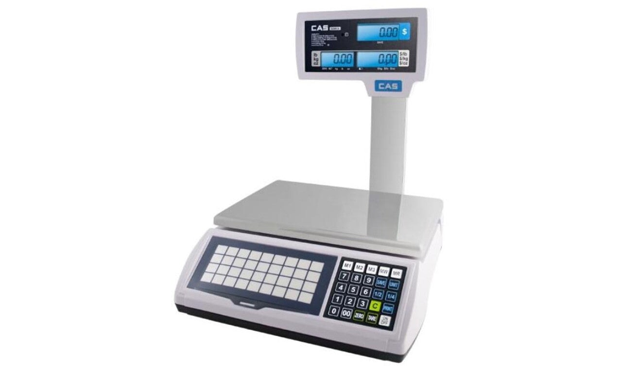 CAS S2000JR-60LP DUAL RANGE PRICE COMPUTING SCALE w/LCD Pole Display, NTEP, 60 LB X 0.01 LB