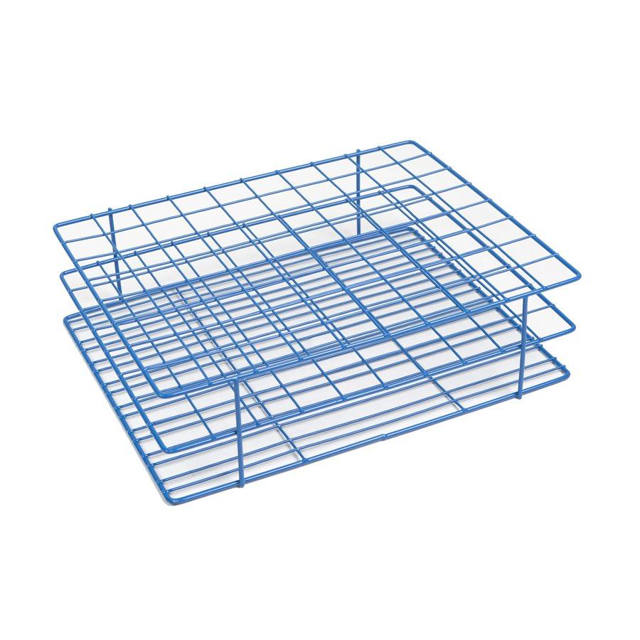 Heathrow Scientific 120768 Coated Wire Tube Rack 20-25mm 8x10 Format, Blue