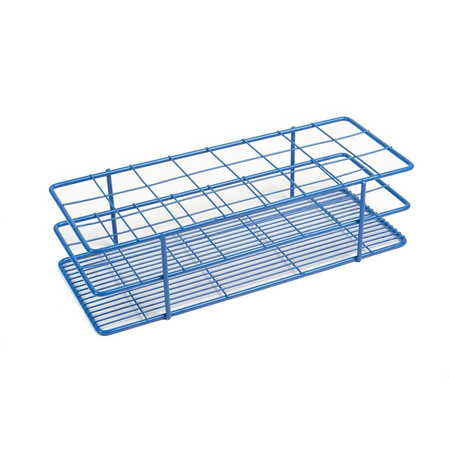 Heathrow Scientific 120771 Coated Wire Tube Rack 35-40mm 3x8 Format, Blue