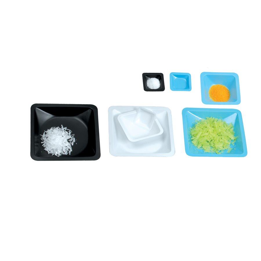 Heathrow Scientific 1423B Standard Weighing Boat Medium, 85 mL, Black