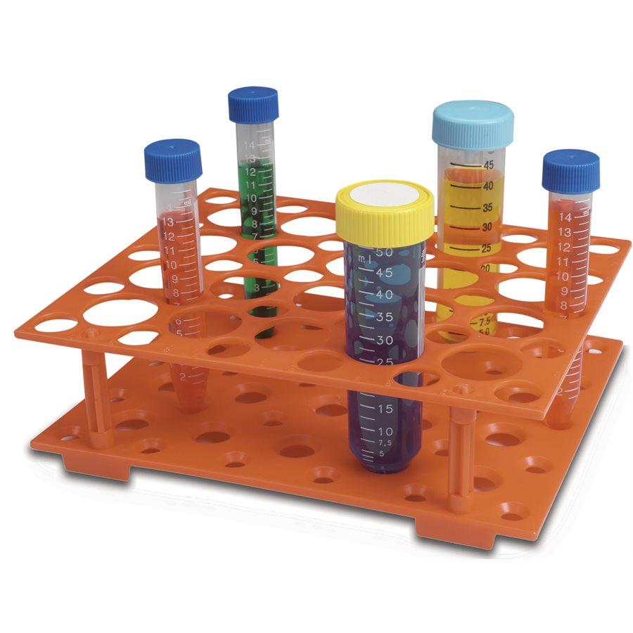 Heathrow Scientific 24306 Snap-Together Conical Tube Rack, Orange