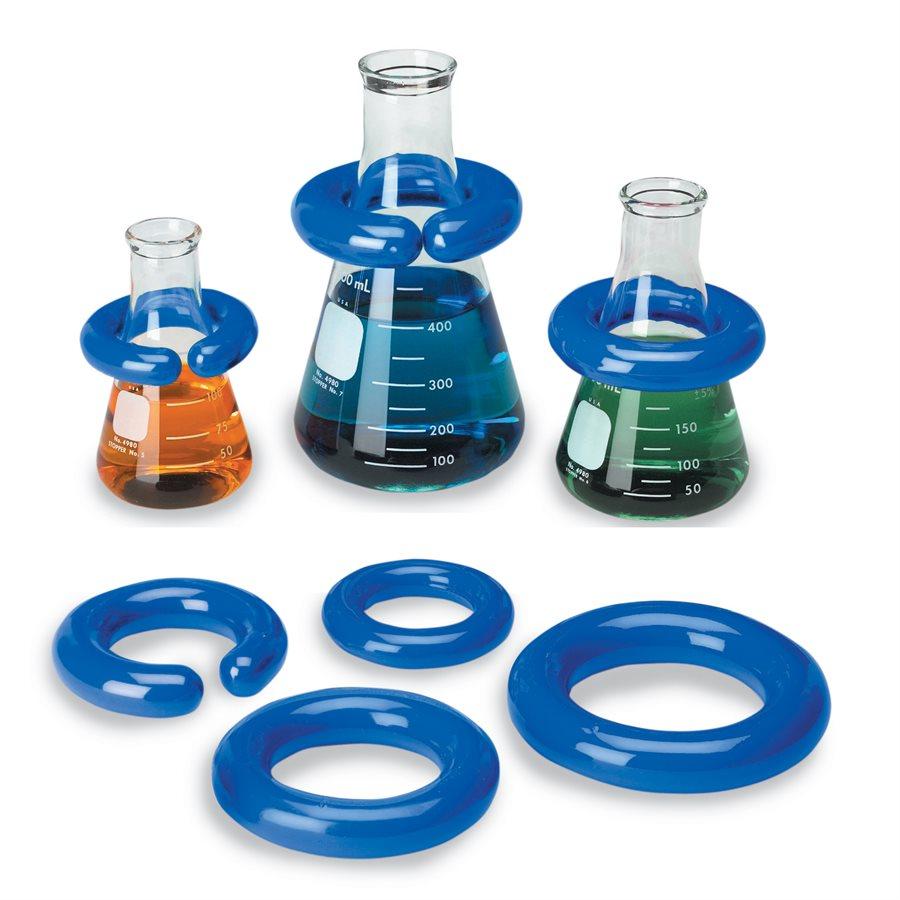 Heathrow Scientific 8882A Vinyl-Coated Lead Rings (circular), fits 125 to 500 mL, Blue