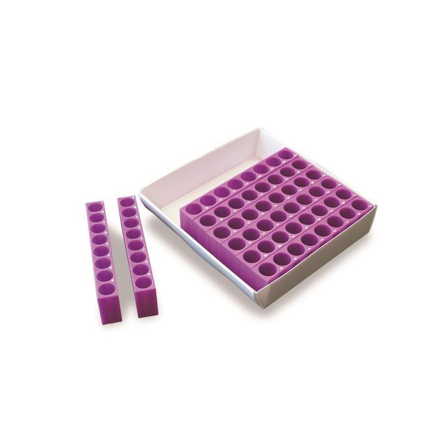 Heathrow Scientific 120356 TracRack Segmented Tube Rack, Purple