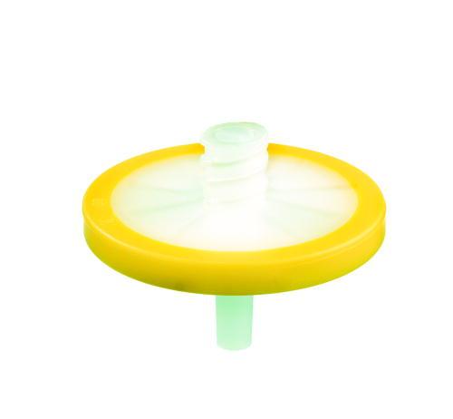 Whatman 10463523 30mm Dia, ReZist, 1.0 micrometer Pore Size, PTFE/ Polypropylene, Female Luer Lock/ Male Luer, Yellow, 100/pk (PN:10463523)