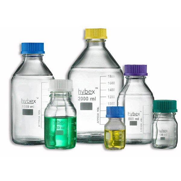 Benchmark Scientific B3000-500-B hybex™ Media storage bottle, 500ml with standard (GL45) blue cap, 10/pk.