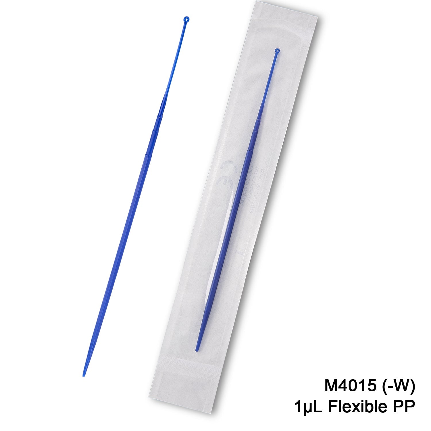 MTC Bio M4015-W Inoculating loops, flexible PP, sterile, individually wrapped, 1µl, 1000/pk