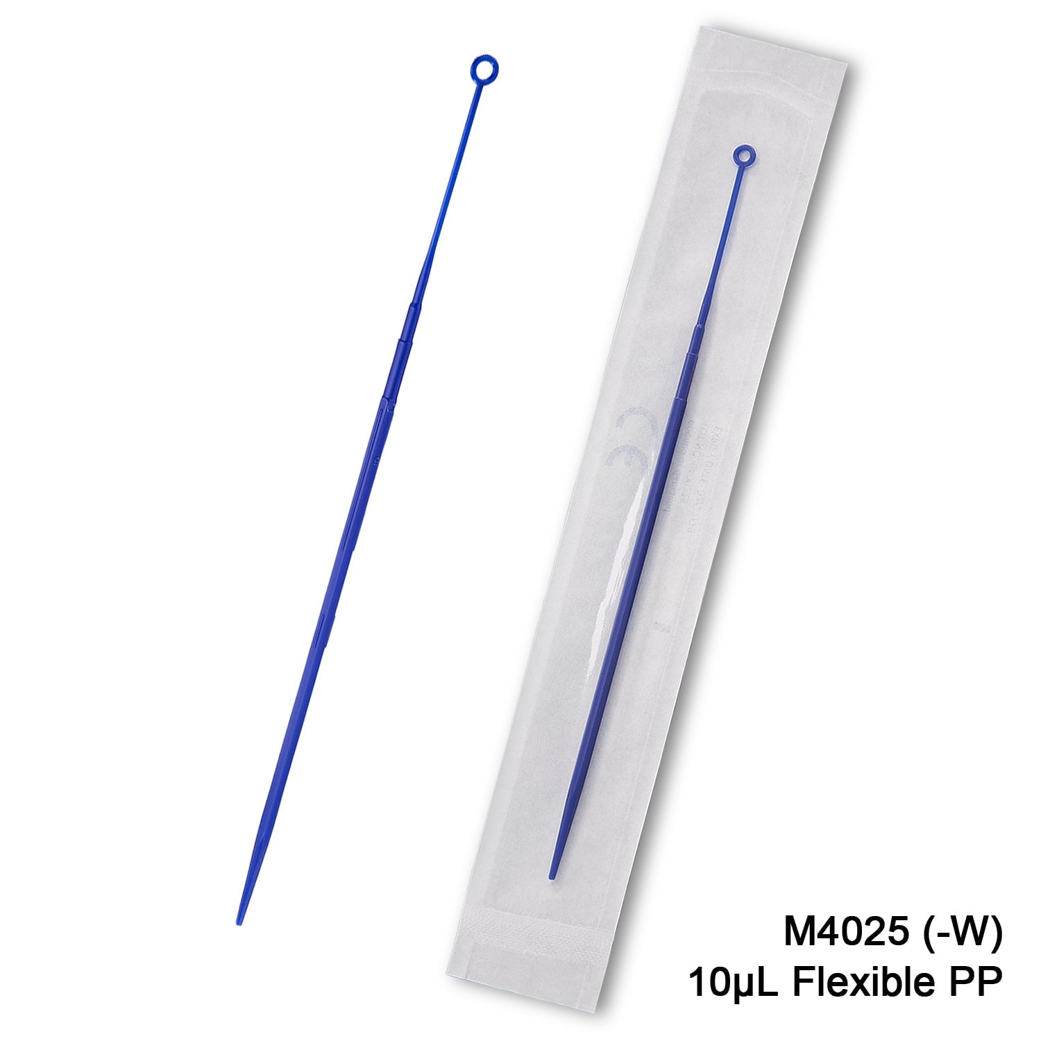 MTC Bio M4025-W Inoculating loops, flexible PP, sterile, individually wrapped, 10µl, 1000/pk