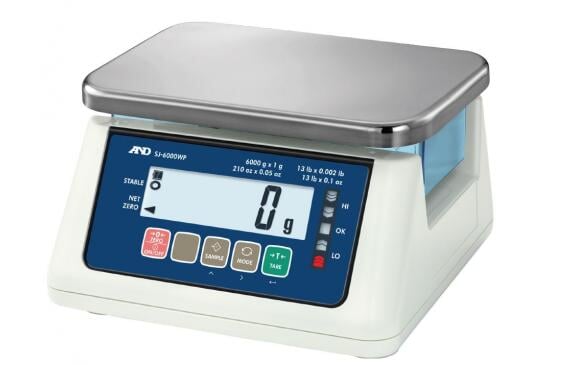 AND Weighing SJ-30KWPF Washdown Bench Scale, NTEP, 30000 g x 1 g