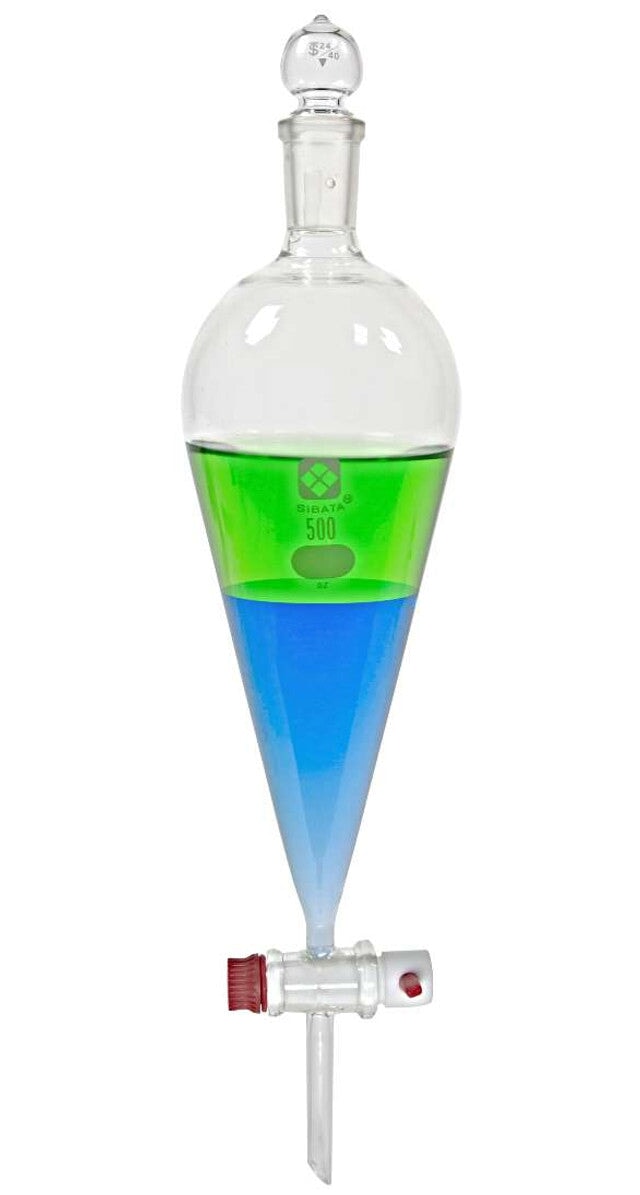 Heathrow Scientific 1426T-500 SIBATA Glass Separatory Funnel, 500 mL, 1/pk