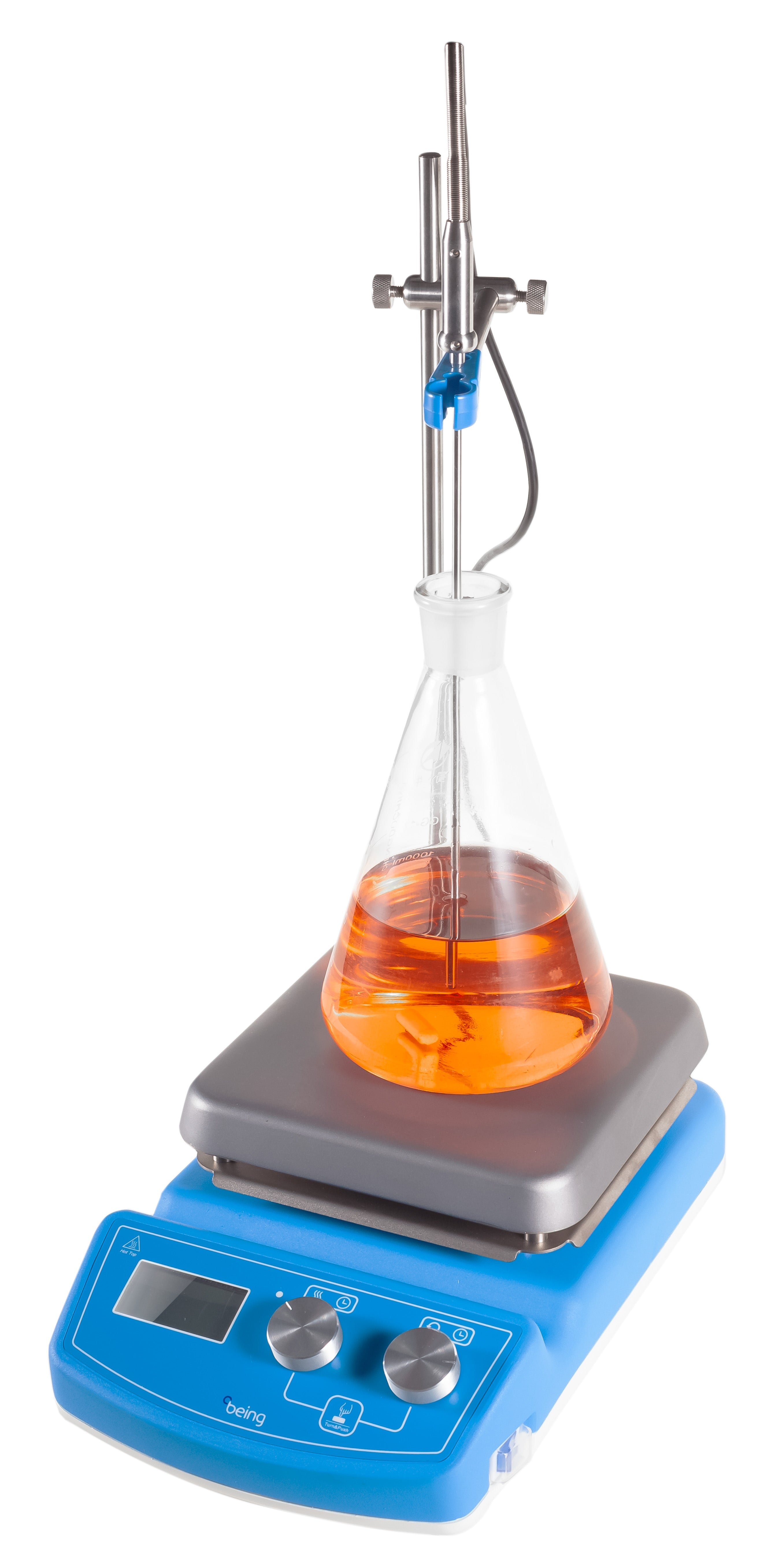 Being BMS-09A12 BMS Series Magnetic Hot Plate Stirrer with Sample Temperature Probe, 12L