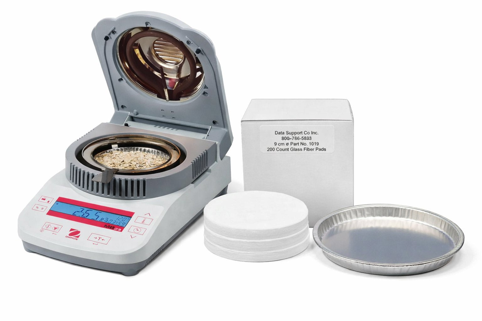 OHAUS MB23 Moisture Analyzer Bundle Includes Pads & Sample Dishes, 110 g x 0.01g/0.1%