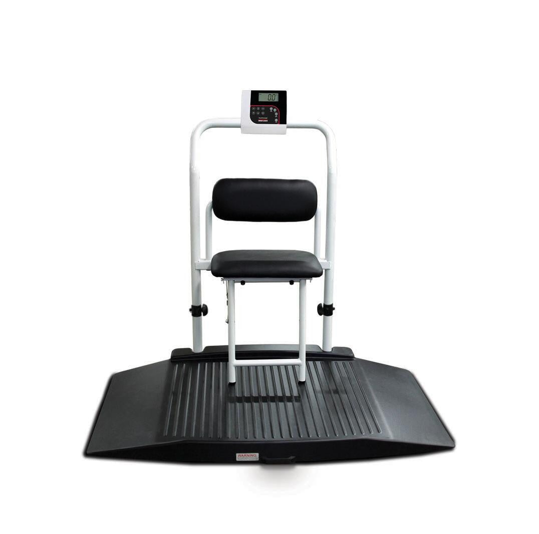 Ricelake 350-10-4BLE Healthweigh Dual-Ramp Wheelchair Scale with Seat, Foldable, Bluetooth, 1000 lb x 0.2 lb