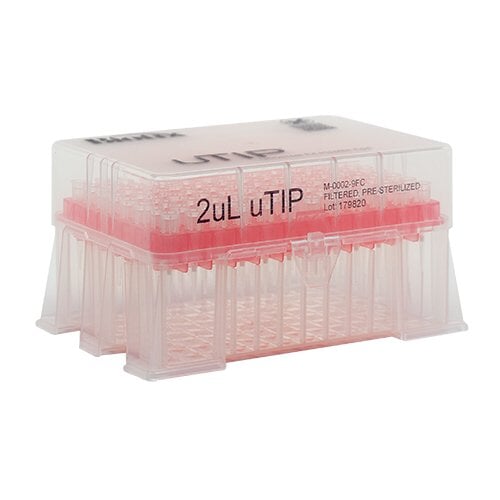 Biotix 63300153 Universal Pipette Tips 2 μL Racked, Filtered, Sterilized, 10 racks of 96/pack (Rainin Alternative)