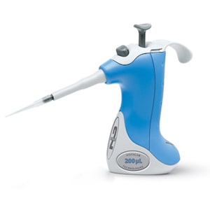 VistaLab 1257-0200 Ovation Fixed Volume Pipettors, Two Stroke, 200 uL