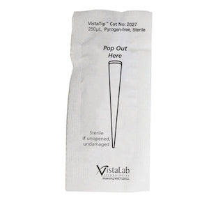 VistaLab 2028 Individual Pyro-Free Sterile Pipette Tips, Large 200/Pk