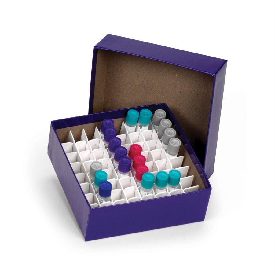Heathrow Scientific 2860CB True North® Cardboard Cryogenic Tube Storage Box & Lid, 50mm, Blue 12/pk