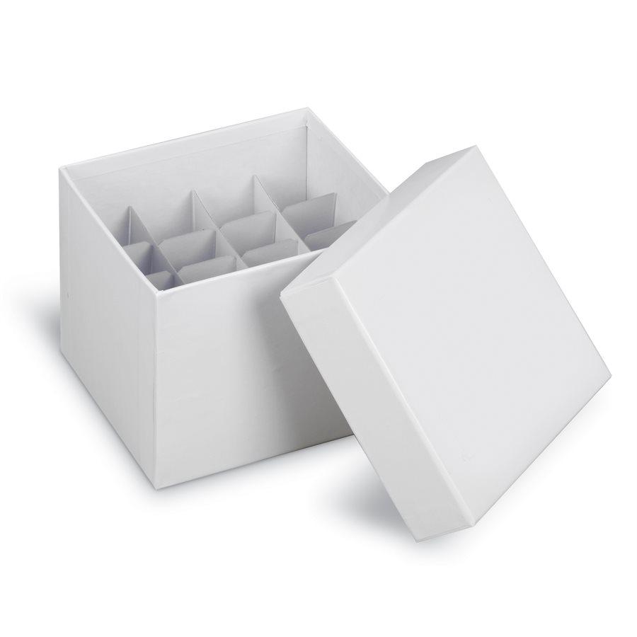 Heathrow Scientific 2860P True North Cardboard Tube Storage Box Partition / Divider 16 Well 50mL Tubes, White 10/pk