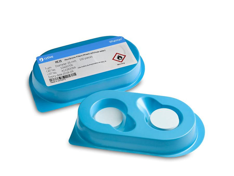 Whatman 10400706 Filter Circles, 25mm Dia, Mixed Cellulose Ester ME 29 Plain, 3.0 micrometer Pore Size, 100/pk (PN: 10400706)