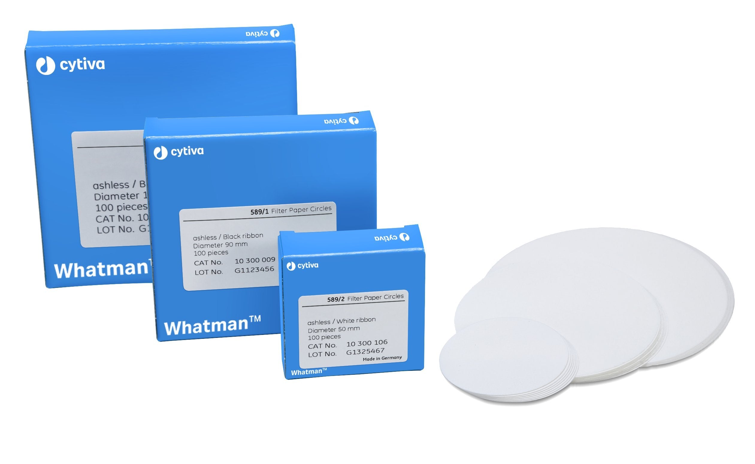 Whatman 10300107 Filter Circles, 55mm Dia, Ashless Grade 589/2, 100/pk (PN:10300107)