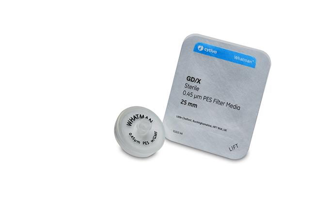 Whatman 6902-2504 GD/X 25mm, Sterile, 0.45 micrometer Pore Size glass microfiber particle retention rating), Glass Microfiber (GMF contains GMF 150 without the GF/F prefilter), 50/pk (PN:6902-2504)