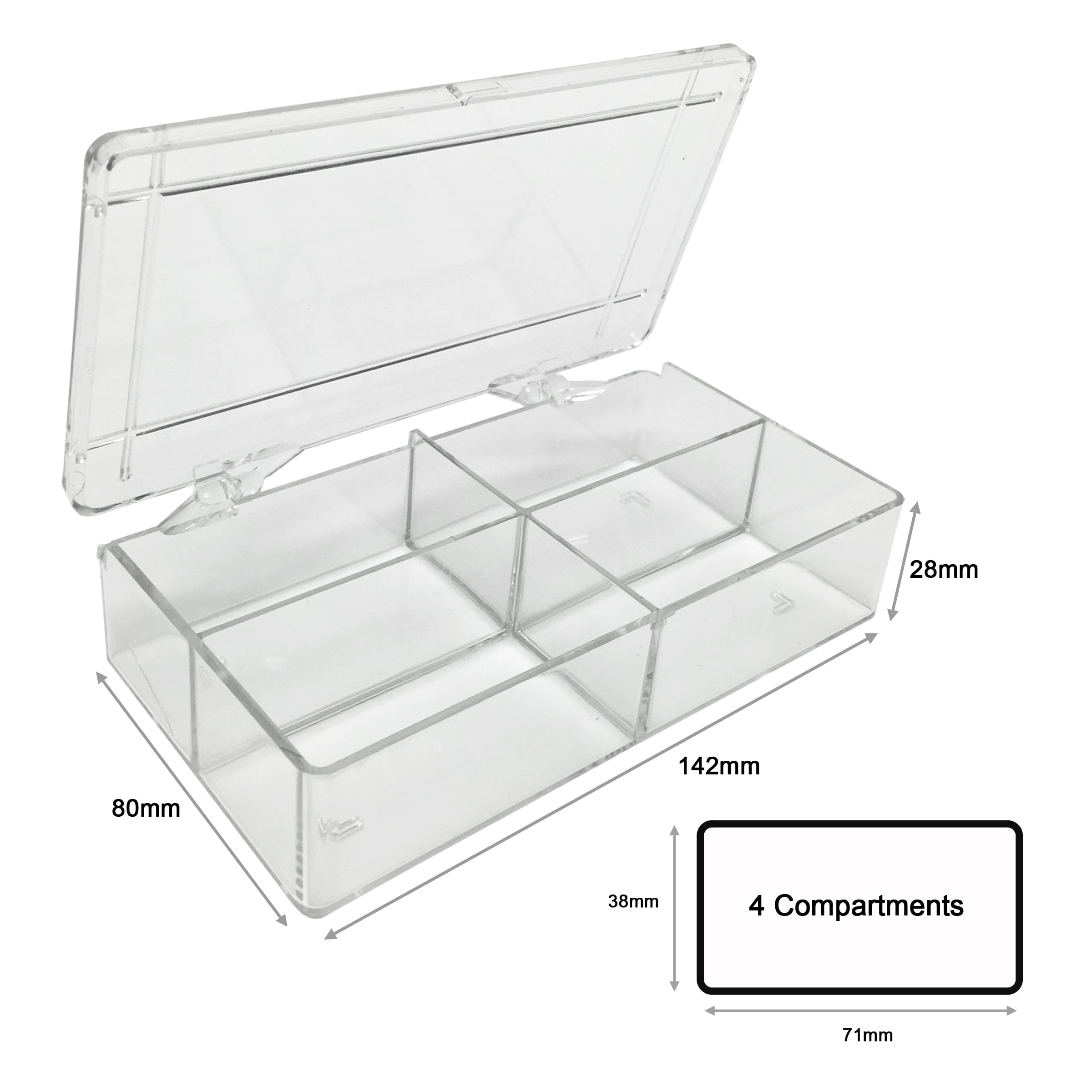 MTC Bio B1204 MultiBox, 4 compartments, 38 x 71 x 28mm each, 6/pk