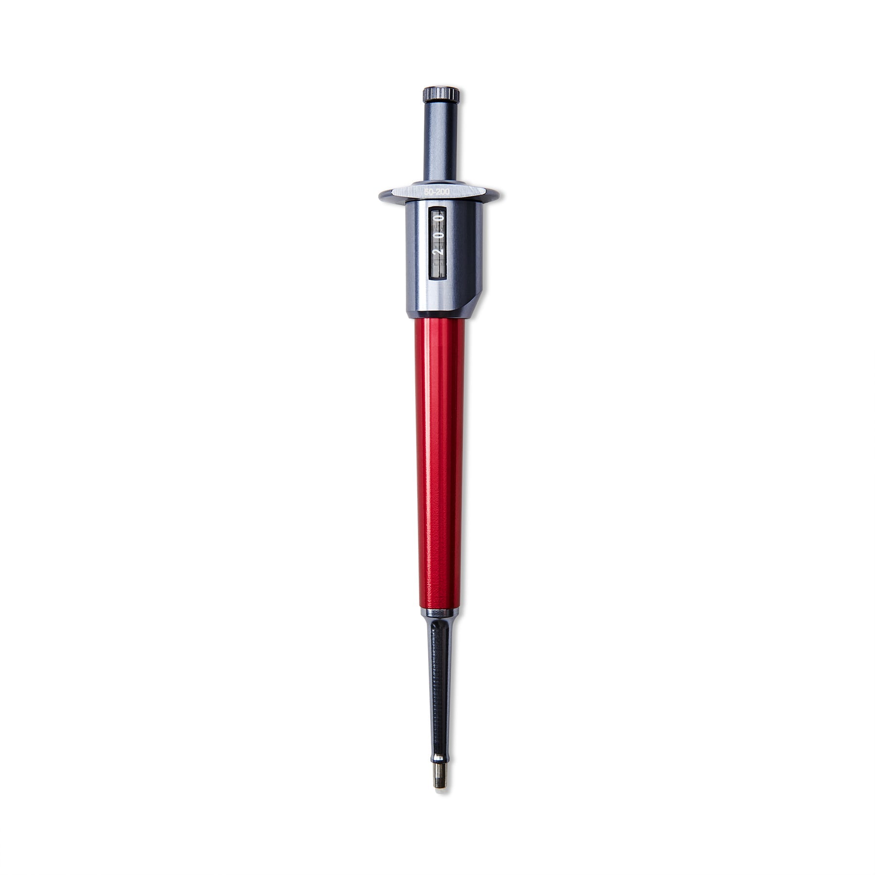 VistaLab 1137 Adjustable Volume Pipette, 50-200 uL, Red