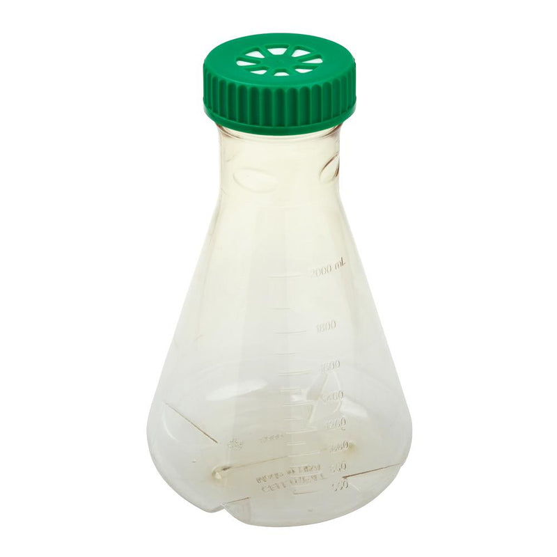 CELLTREAT 229855 2L Erlenmeyer Flask, Vent Cap, Baffled Bottom, Sterile (6/pk)