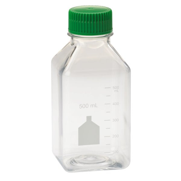 CELLTREAT 229792 Media Bottle, Square, PET, Bulk, Sterile 500 mL, 24 pk