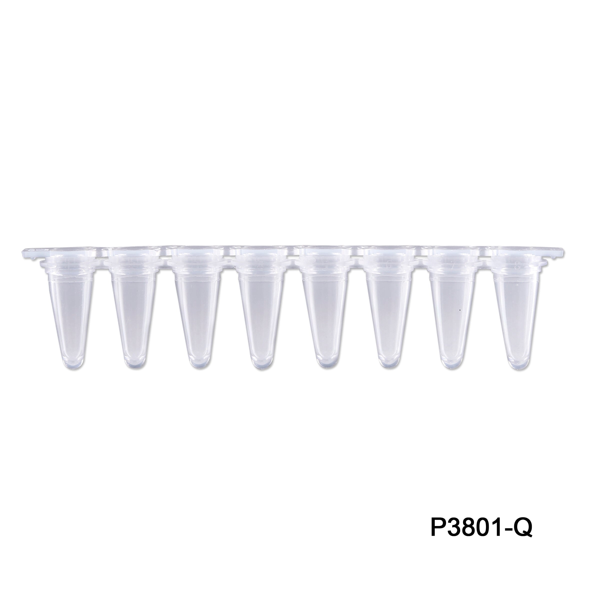 MTC Bio P3801-Q PureAmp 8-Strip qPCR Tubes, 0.1mL, Clear, Separate Optical Strip Caps, Pack of 120