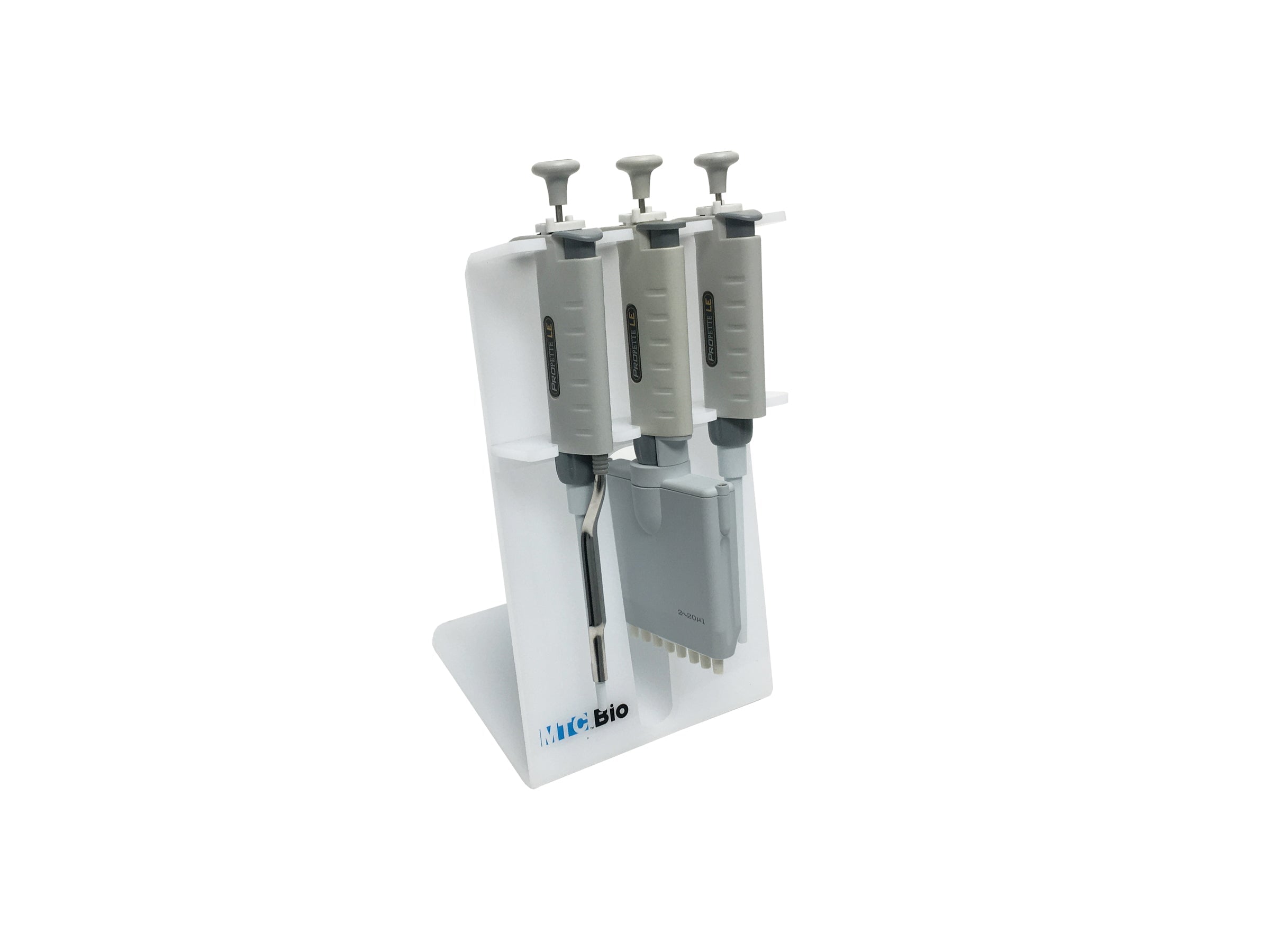 MTC Bio P4403 SureStand™ Pipette Stand for 3 pipettes, up to one multi-channel, acrylic