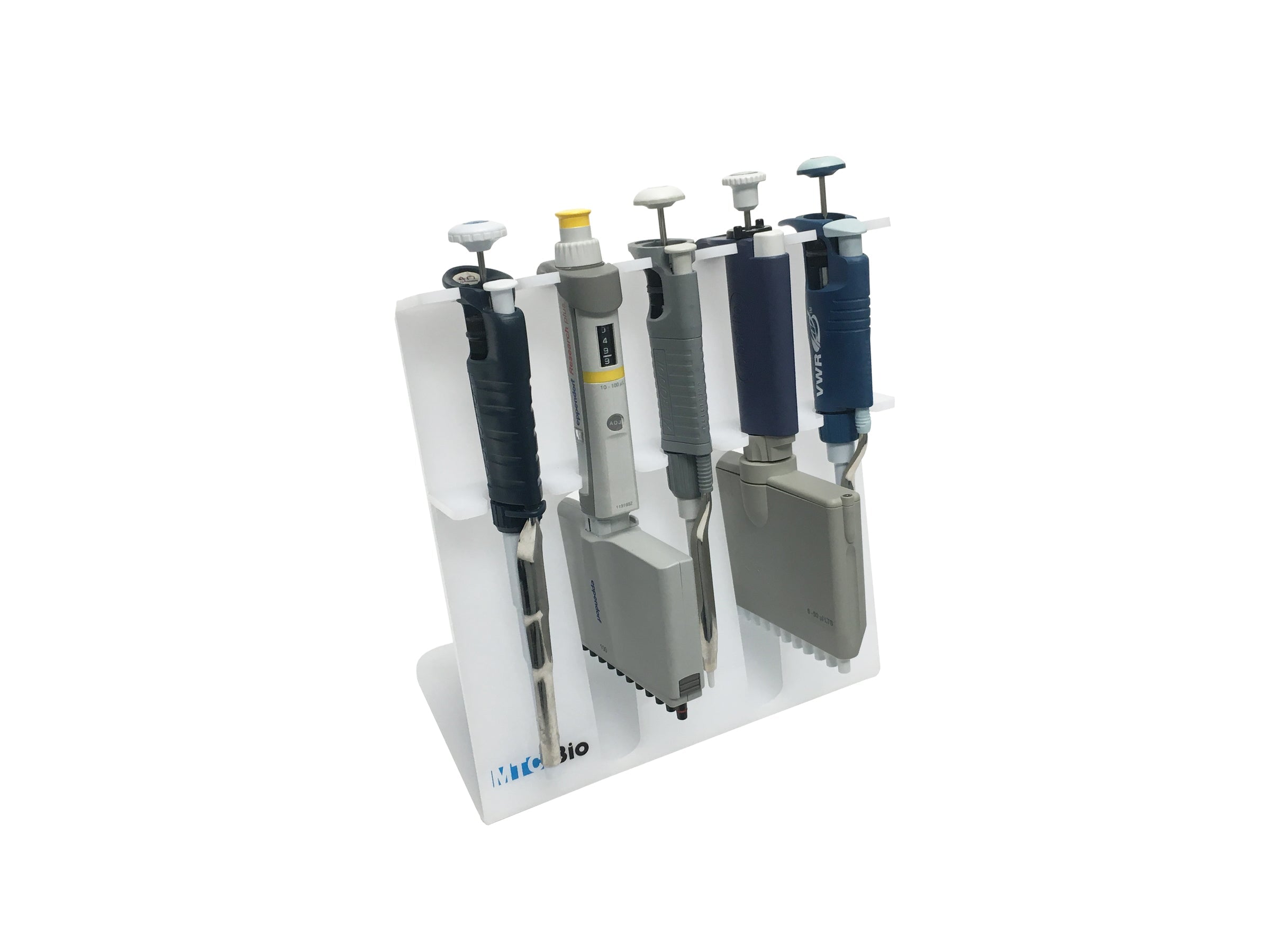 MTC Bio P4405 SureStand™ Pipette Stand for 5 pipettes, up to two multi-channels, acrylic