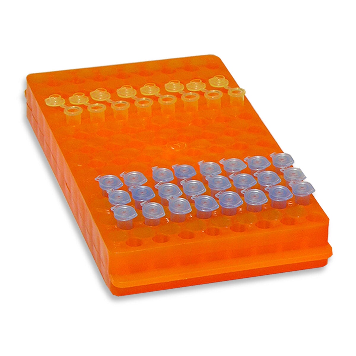 MTC Bio R1050 Rack, reversible, 96 x 1.5/2.0mL or 0.5mL, (113 x 199mm), Orange