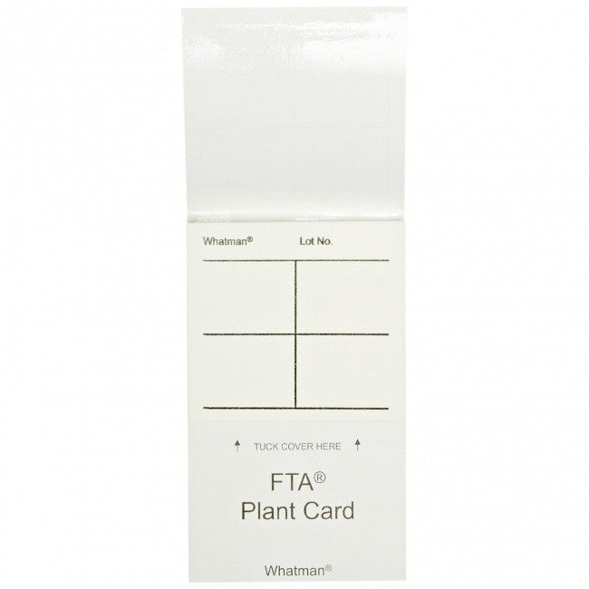 Whatman WB120065 FTA PlantSaver Card, 4 Sample Areas Per Card, 100 p/pack